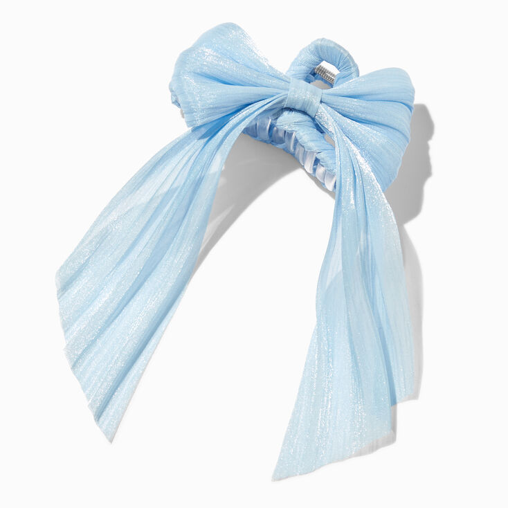 Light Blue Organza Bow Hair Claw,