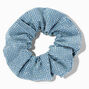 Blue Embellished Silver Sparkle Hair Scrunchie,