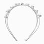 Silver Criss-Cross Pearl Two Row Headband,