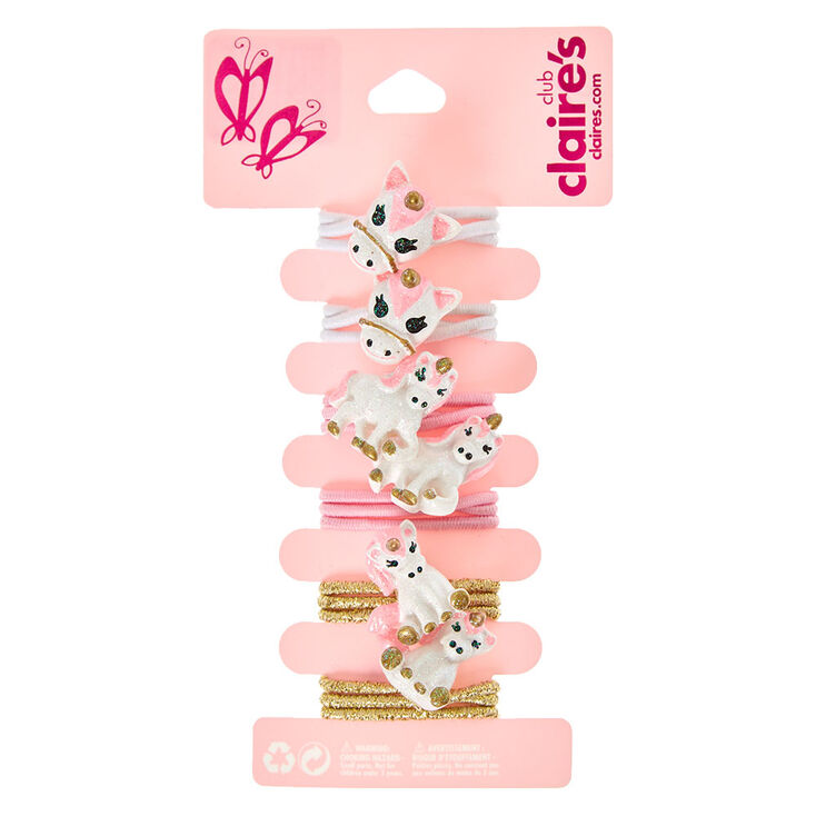 Lot de 6&nbsp;&eacute;lastiques th&egrave;me licorne,