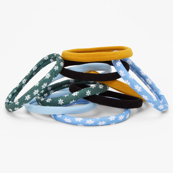 &Eacute;lastiques roul&eacute;s unis floraux aux designs vari&eacute;s - Lot de 10,