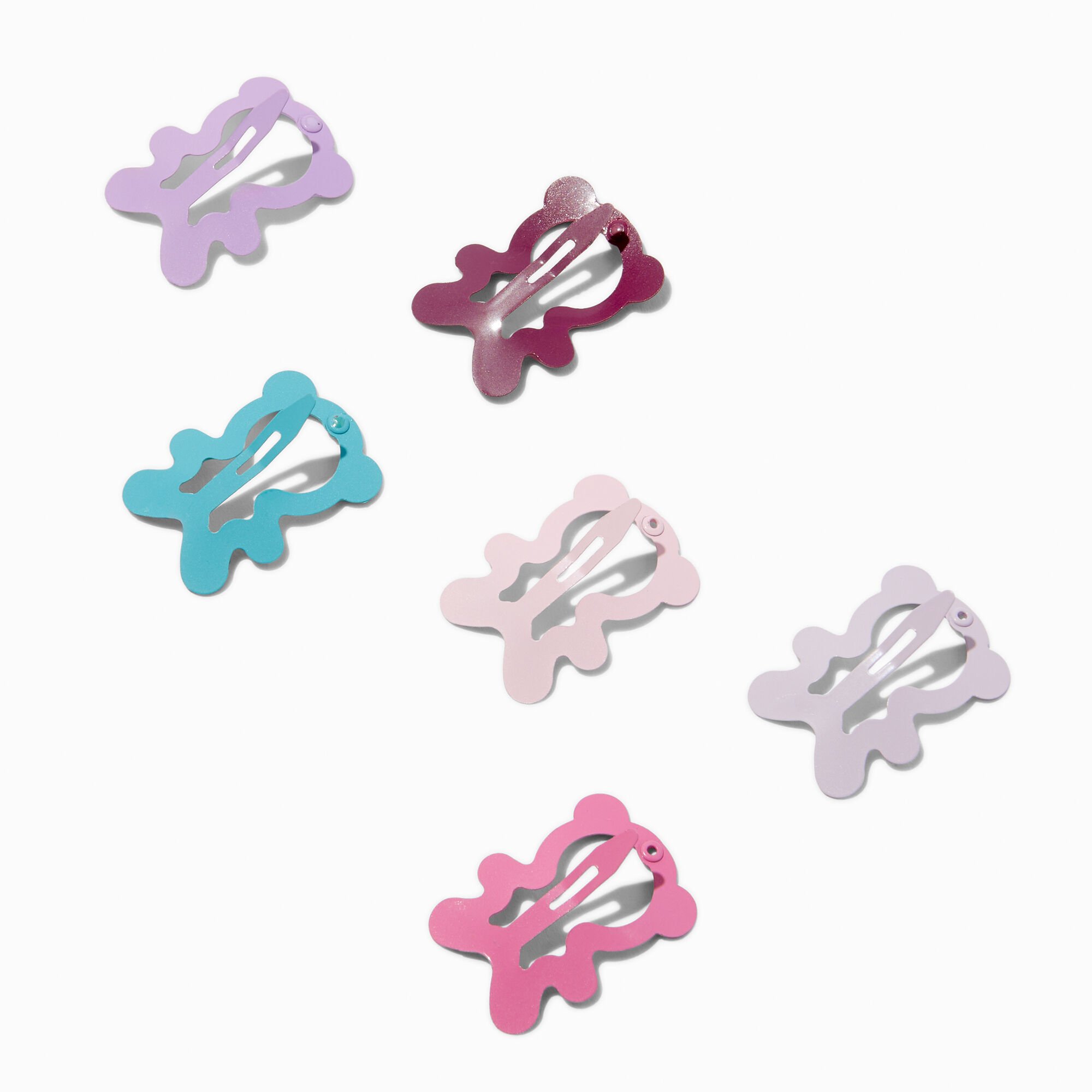 Claire's Club Bear Shaped Snap Hair Clips - 6 Pack,