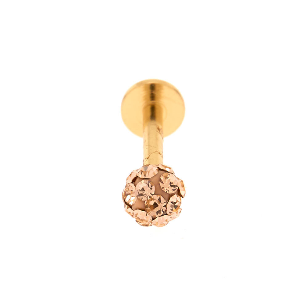 Gold 16G Fireball Tragus Stud Earring - Pink,