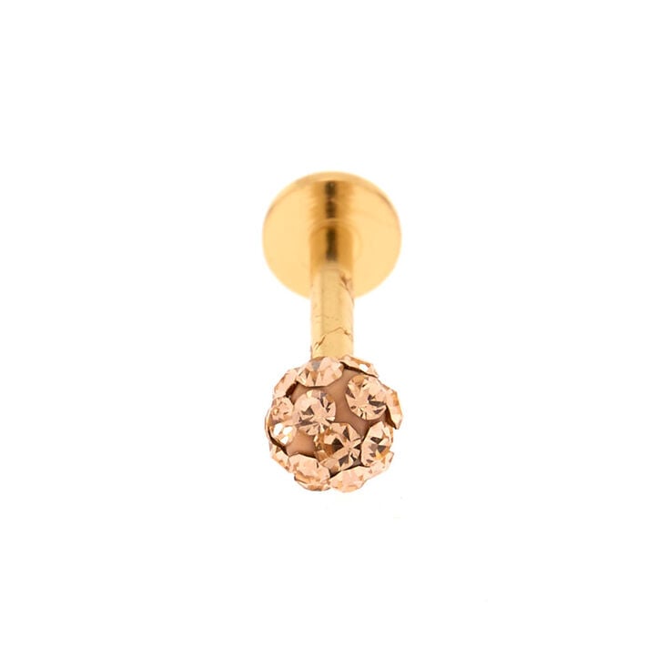 Gold-tone 16G Fireball Tragus Stud Earring - Pink,