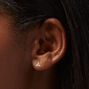 Mixed Metal Tri-Ball Stud Earring Stackables Set - 3 Pack,