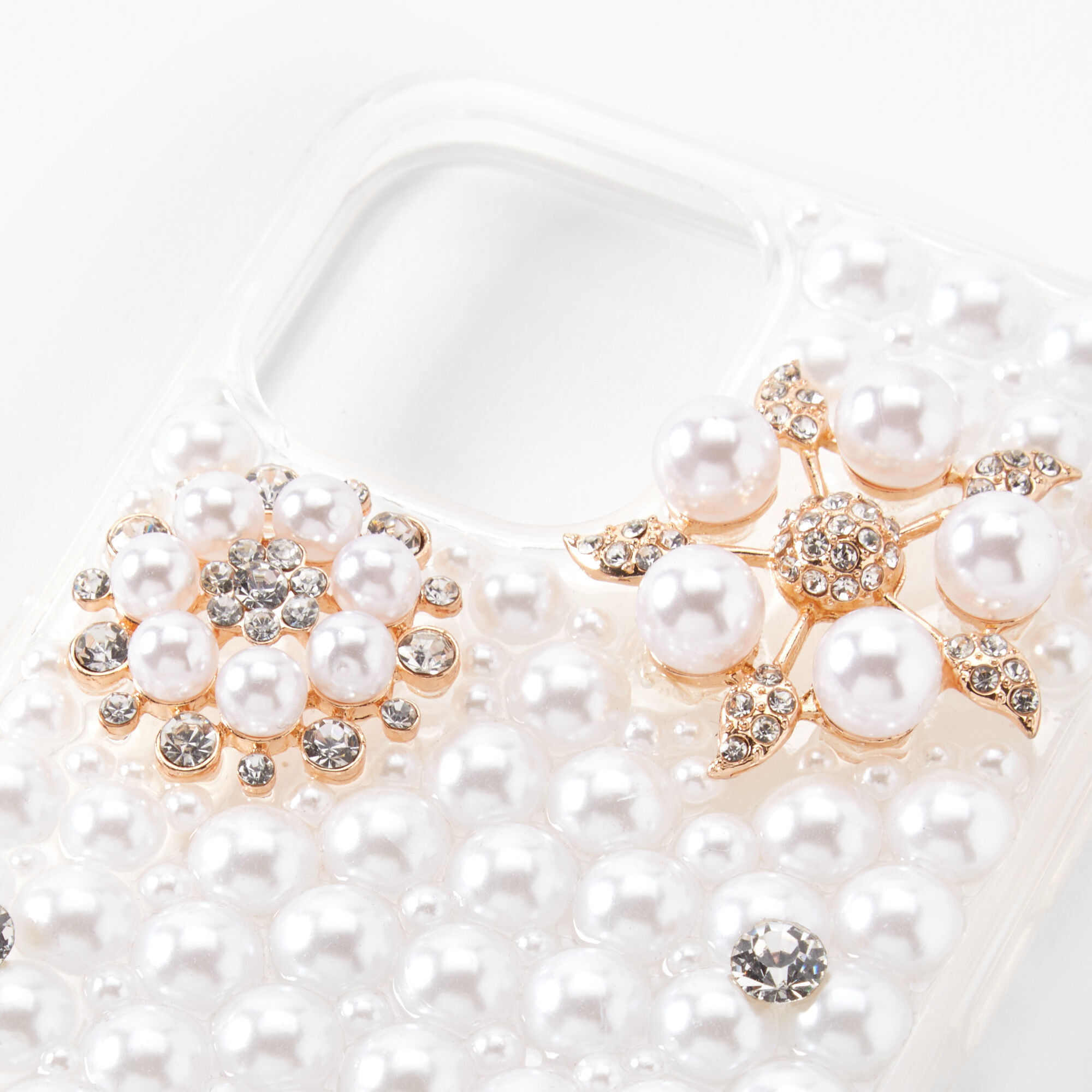 Crystal & Pearl Flowers Bling Phone Case - Fits iPhone® 12 Pro Max,