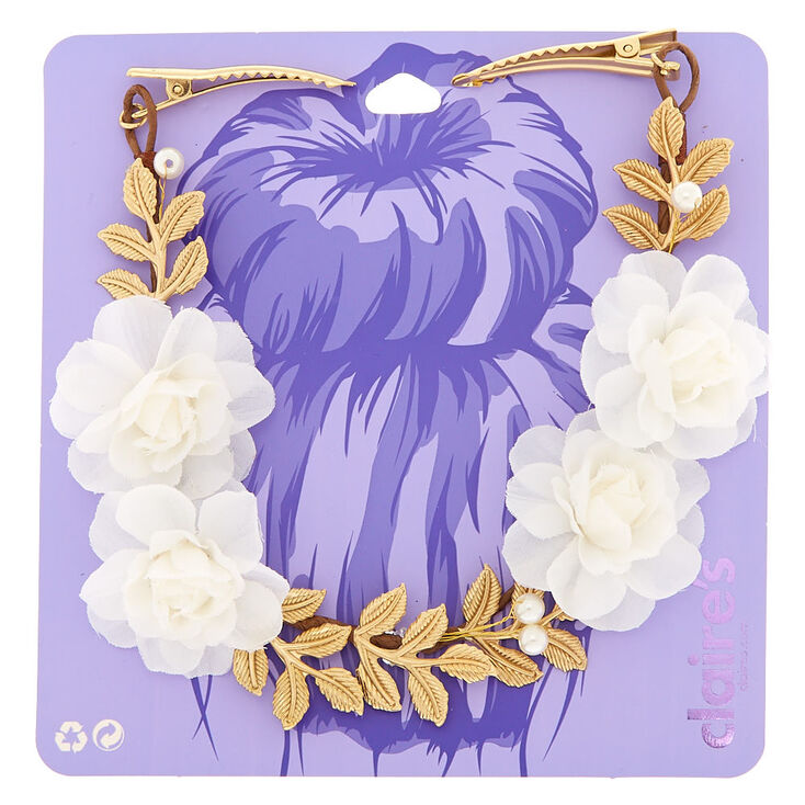 Claire's Bijoux de cheveux lière couleur doré et crème