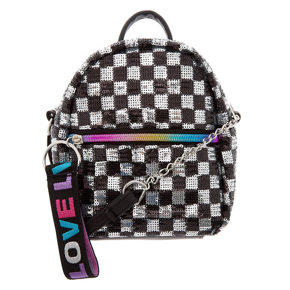 checkered mini backpack