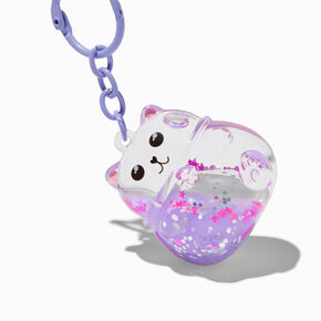 Lucky Cat Water-Filled Glitter Keychain,