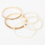 Claire&#39;s Club Rose Gold Pearl Bangle &amp; Stretch Bracelets - 5 Pack,