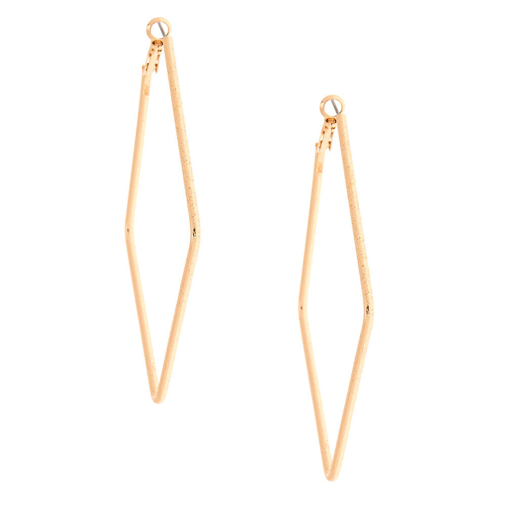 Gold 80MM Textured Diamond Hoop Earrings,