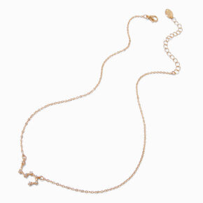 Gold-tone Zodiac Constellation Pendant Necklace - Leo,