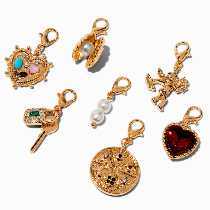 T H E M E x Claire&#39;s Gold-tone Gem Charm Bracelet,