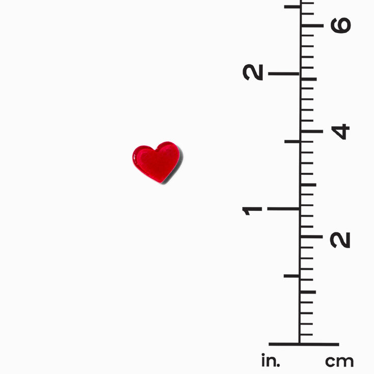 Red Heart Stud Earrings,