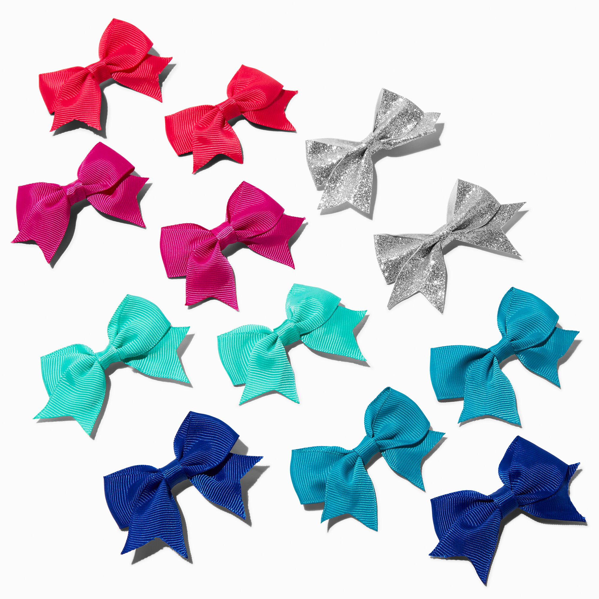 View Claires Club Jewel Tone Mini Hair Bow Clips 12 Pack information