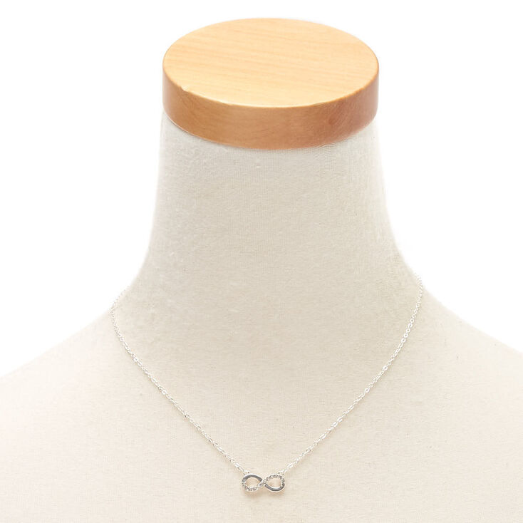 Silver-tone Crystal Infinity Pendant Necklace,