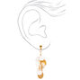 Gold 1.5&quot; Seashell Disc Chandelier Drop Earrings - White,