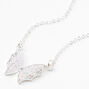 Silver Glitter Butterfly Pendant Necklace,
