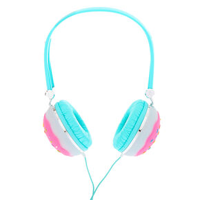 Casque donut paillet&eacute; - Turquoise,