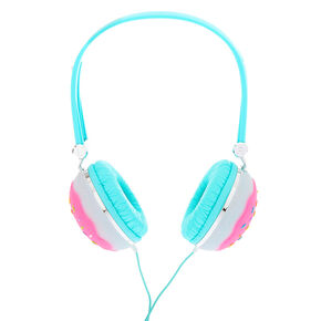 Glitter Donut Headphones - Turquoise,