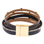 Gold Layered Wrap Bracelet - Black,