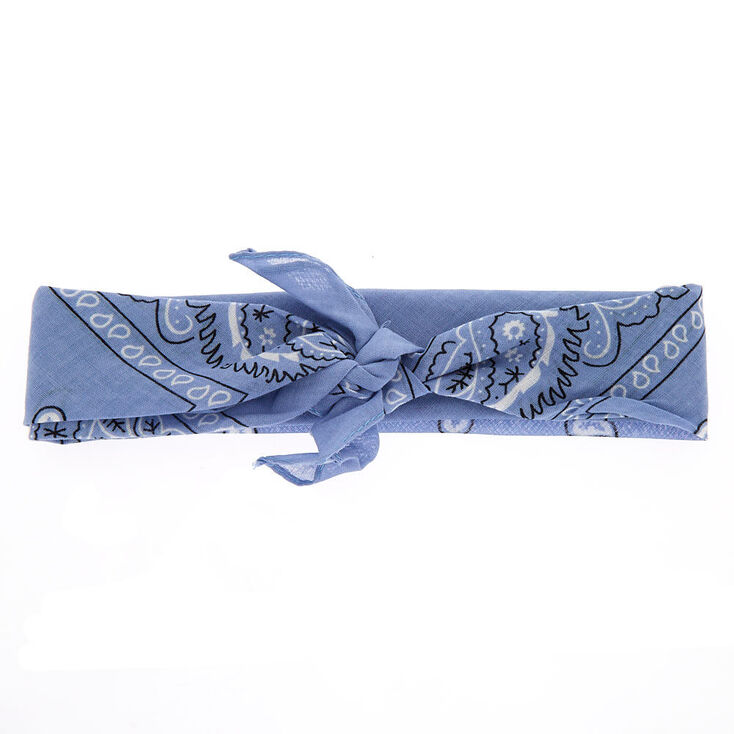 Paisley Bandana Headwrap - Chambray Blue,