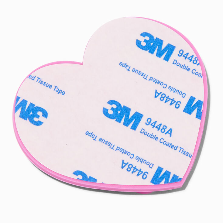 Support adh&eacute;sif pour coque de portable &agrave; ventouse en silicone c&oelig;ur rose,
