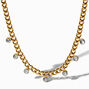 C LUXE by Claire&#39;s 18k Yellow Gold Plated Cubic Zirconia Confetti Curb Chain Necklace,