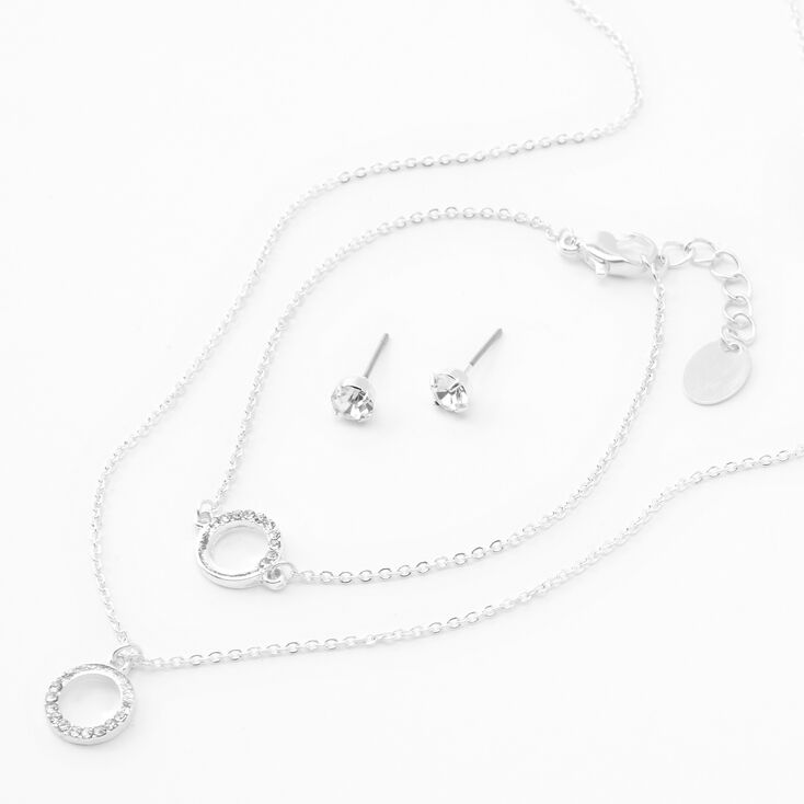 Silver Embellished Circle Jewellery Set - 3 Pack,