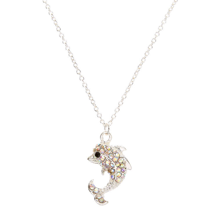 Crystal Dolphin Pendant Necklace,