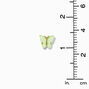 Gold Glitter Butterfly Stud Earrings - Green,