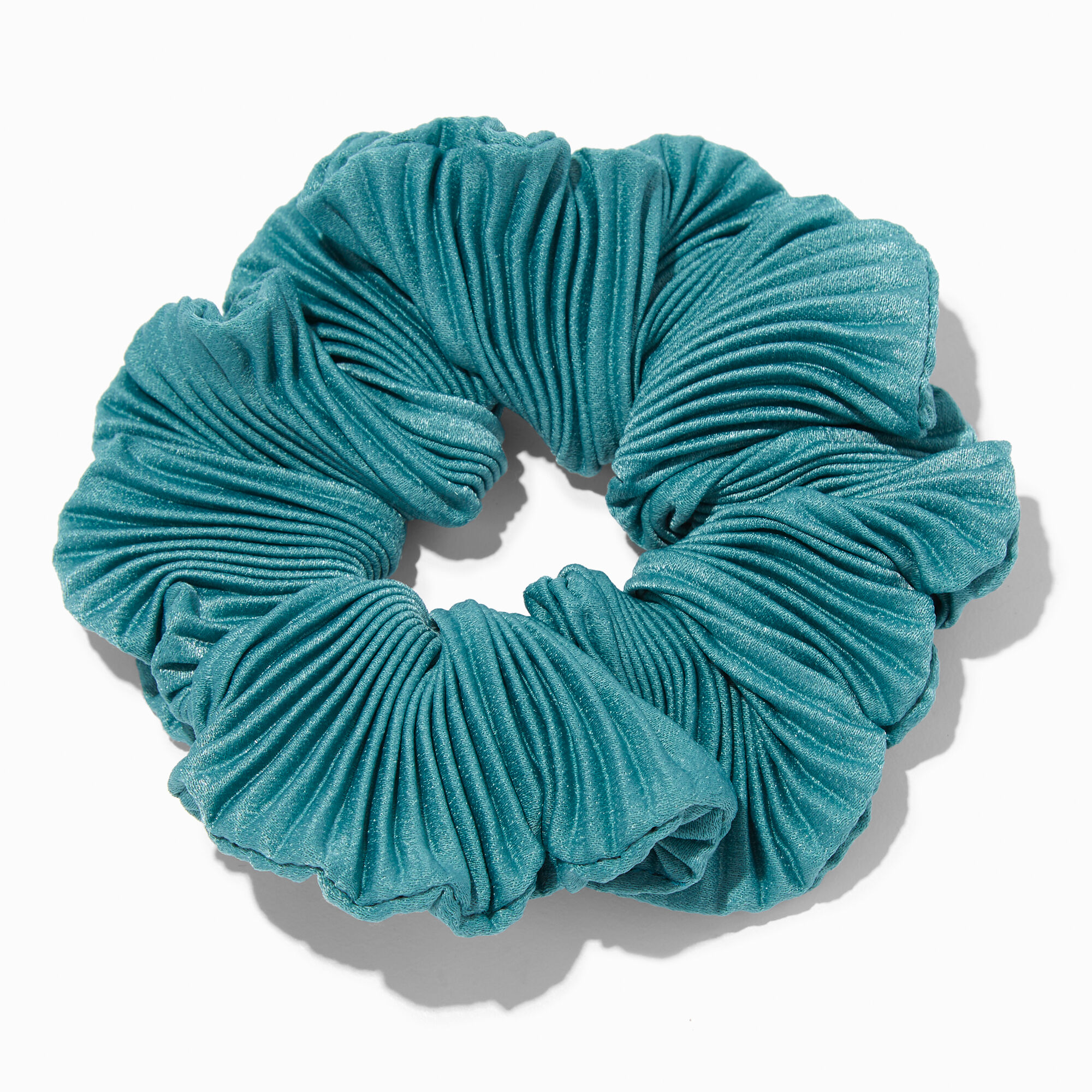 View Claires Pleated Hair Scrunchie Teal information