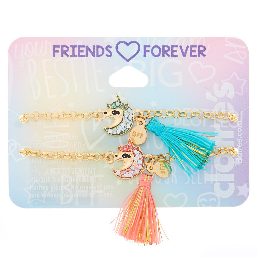 Unicorn Tassel Chain Friendship Bracelets - 2 Pack,