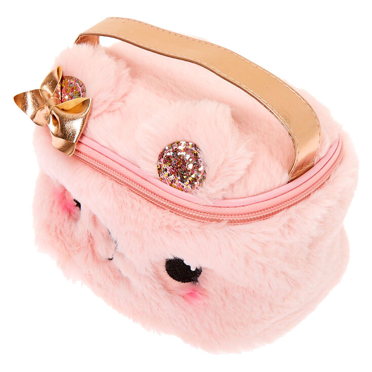 Claire&#39;s Club Plush Bear Makeup Bag - Pink,