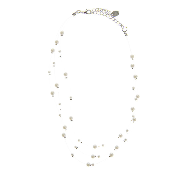 Joli collier en perles d&#39;imitation,