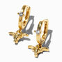 18K Gold Plated 8MM Bull Huggie Hoop Earrings,