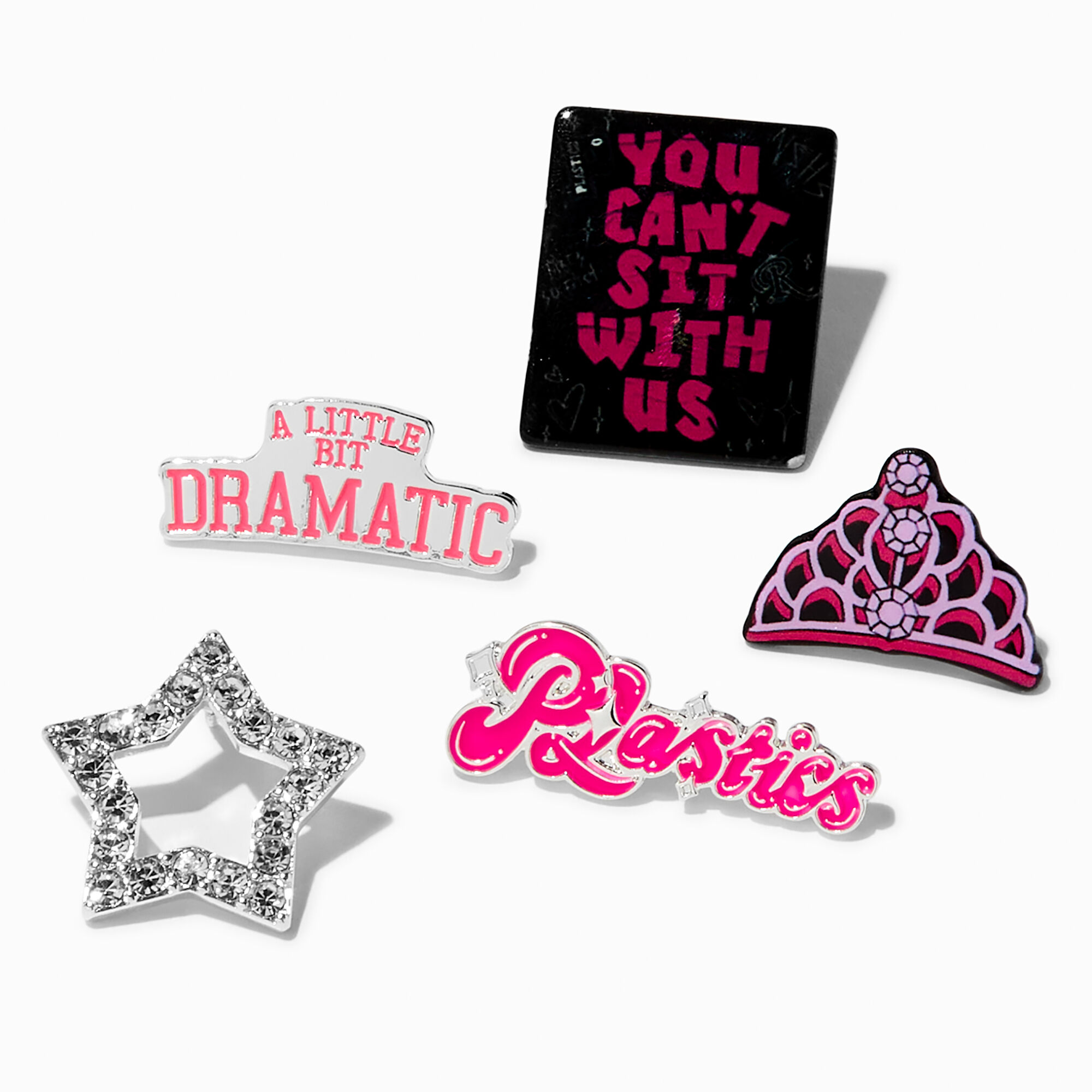 View Mean Girls X Claires So Dramatic Pin Set 5 Pack Silver information