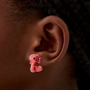 Fuzzy Dinosaur Stud Earrings,