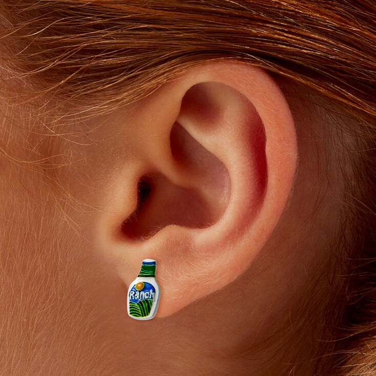 Ranch Dressing Bottle Stud Earrings,