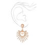 Rose Gold 1&quot; Rhinestone Teardrop Drop Earrings,