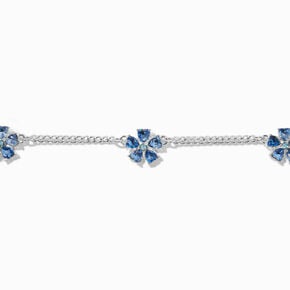 Sapphire Blue Gemstone Flower Choker Necklace,