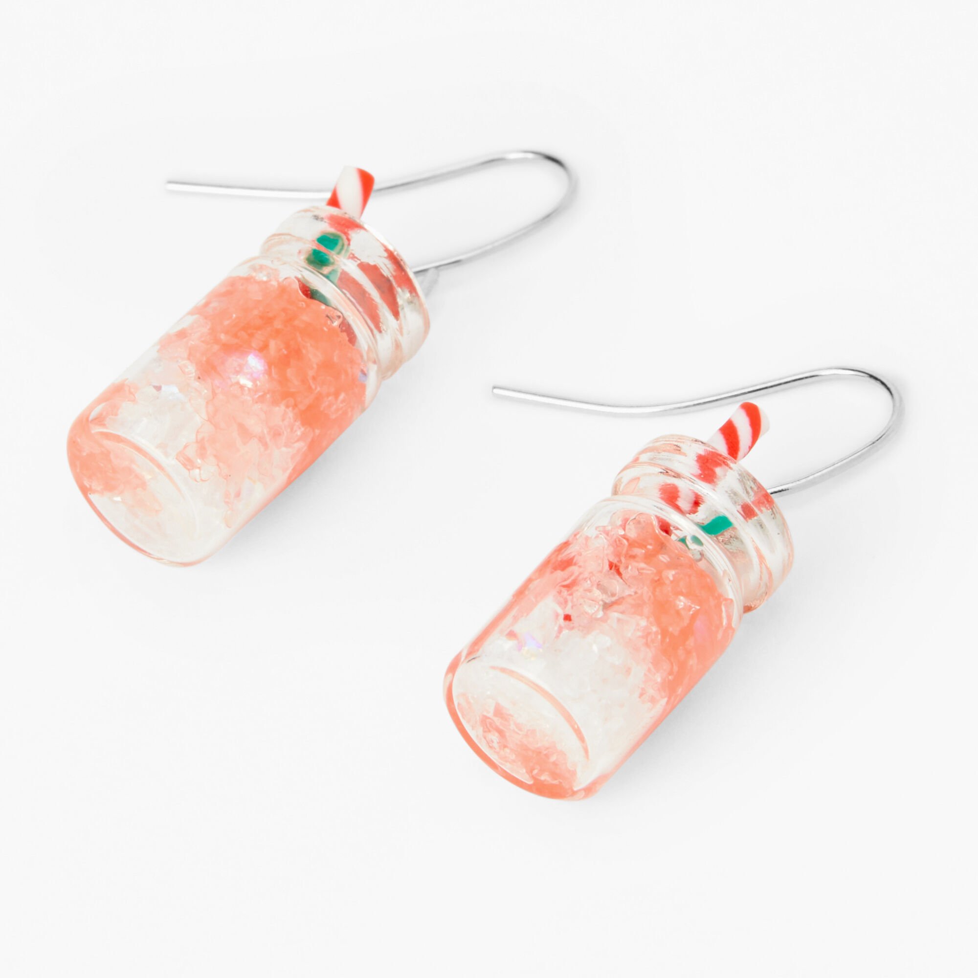 View Claires 1 Inch Watermelon Cooler Drop Earrings Pink information