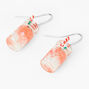 Pink 1 inch Watermelon Cooler Drop Earrings,