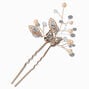 Rose Gold-tone Crystal Butterfly &amp; Pearl Spray Hair Pins - 2 Pack,