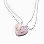 Mama &amp; Mini UV Color-Changing Split Heart Pendant Necklaces - 2 Pack,