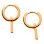 Gold 10MM Initial Huggie Hoop Earrings - F,