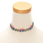 Ras-de-cou effet tatouage papillon arc-en-ciel,