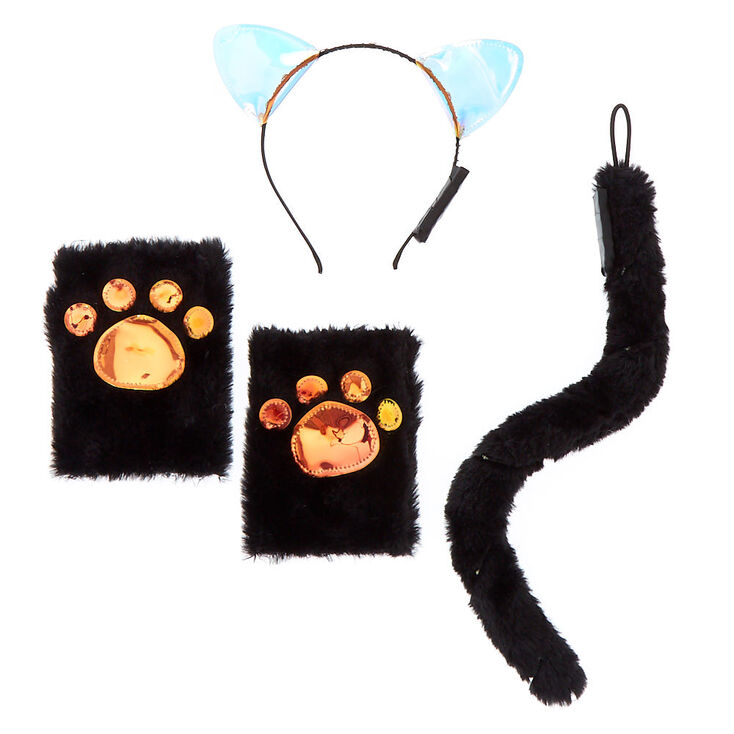 Furry Holographic Cat Costume Set Black 3 Pack Claire S