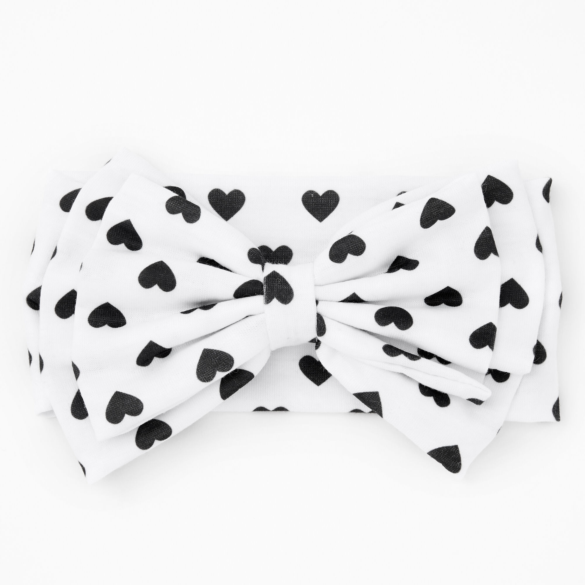 Bandeau à nœud cœurs à pois Claire's Club - Blanc,