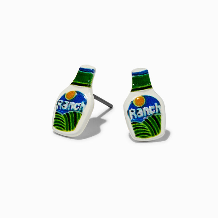 Ranch Dressing Bottle Stud Earrings,
